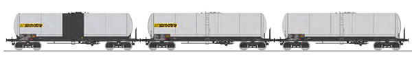 REE Modeles WB-594 - SET of 3 French Long ANF Tank Cars, bogie Y 23M Era V-VI SIMOTRA